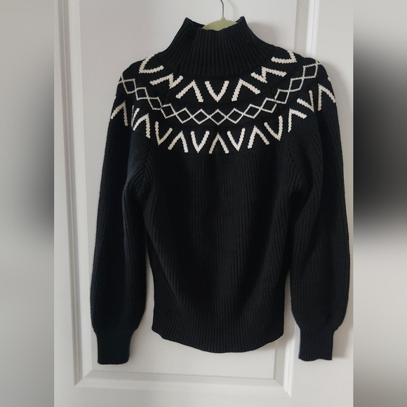 Varley Marcie Fair Isle Yoke Neck Knit Sweater - Picture 13 of 15